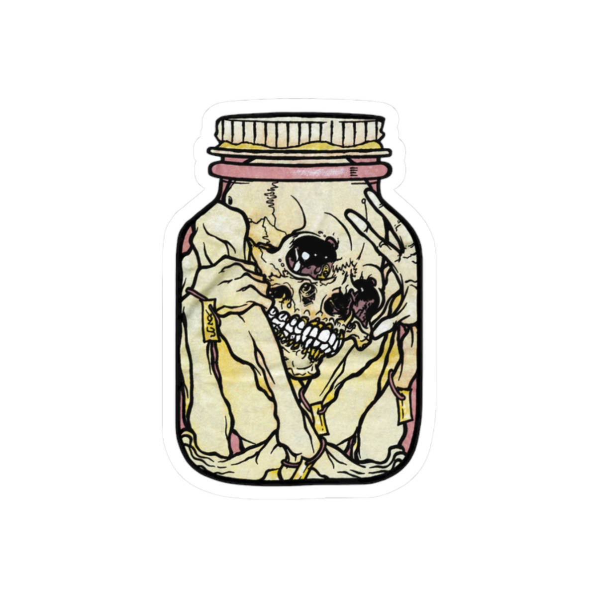 Pushead Jar of Puss Sticker | Bold Punk Rock Vinyl Decal - alternate angle 3, merchandise