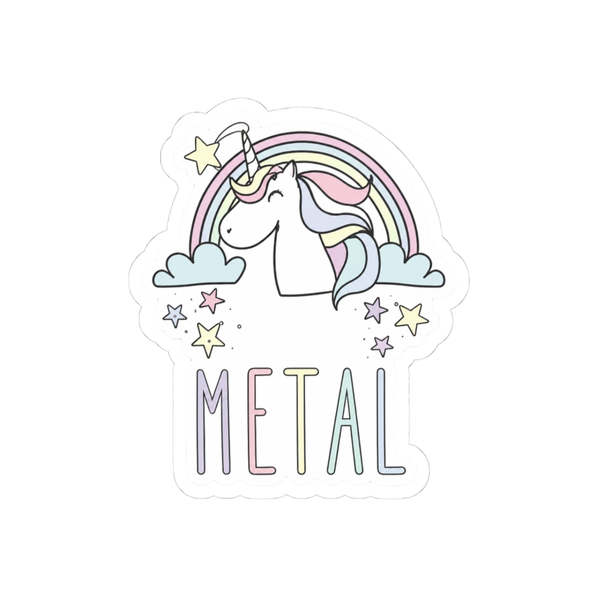 Heavy Metal Unicorn Thrash Attitude Sticker - Official stickers merchandise
