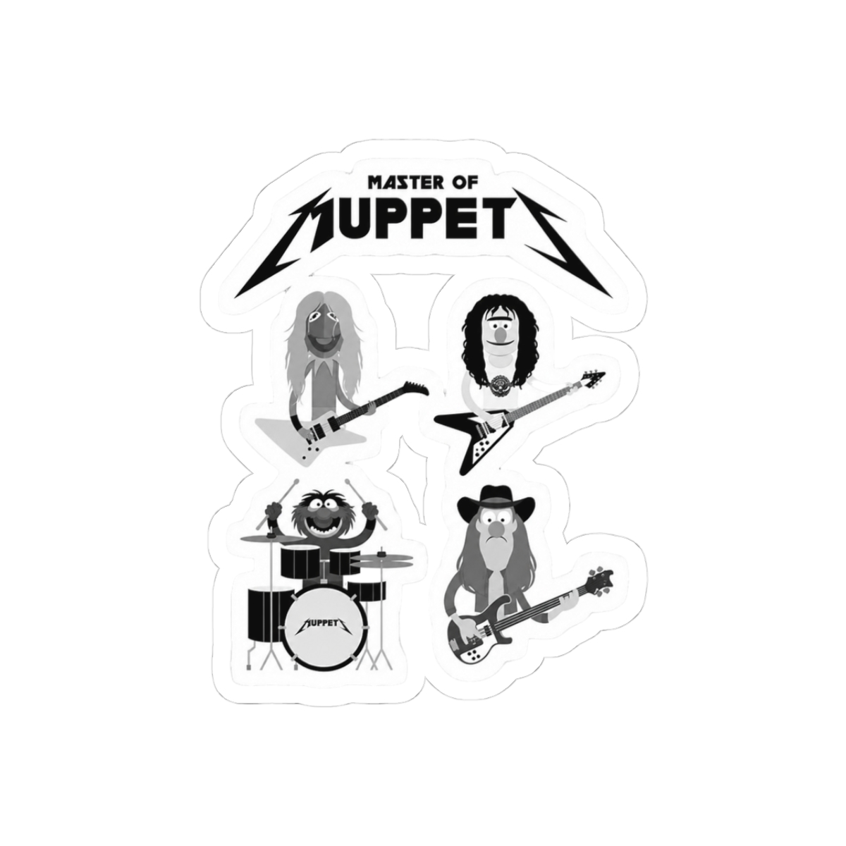 Muppets as Metallica Band Puppet Mashup Sticker - Official stickers merchandise