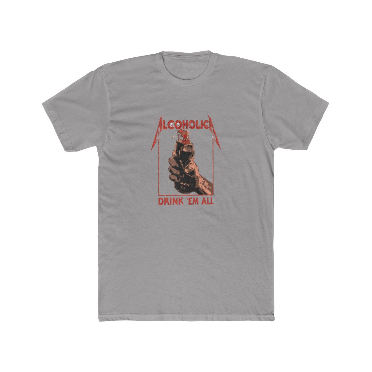 Alcoholica Drink 'Em All T Shirt - Funny Metal Beer Parody - Official t-shirts merchandise