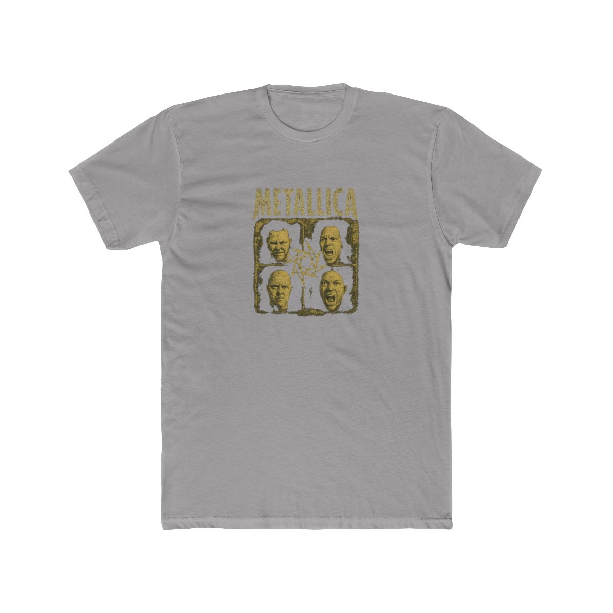 Metallica Faded Distressed Band Faces Graphic T-Shirt - Official t-shirts merchandise